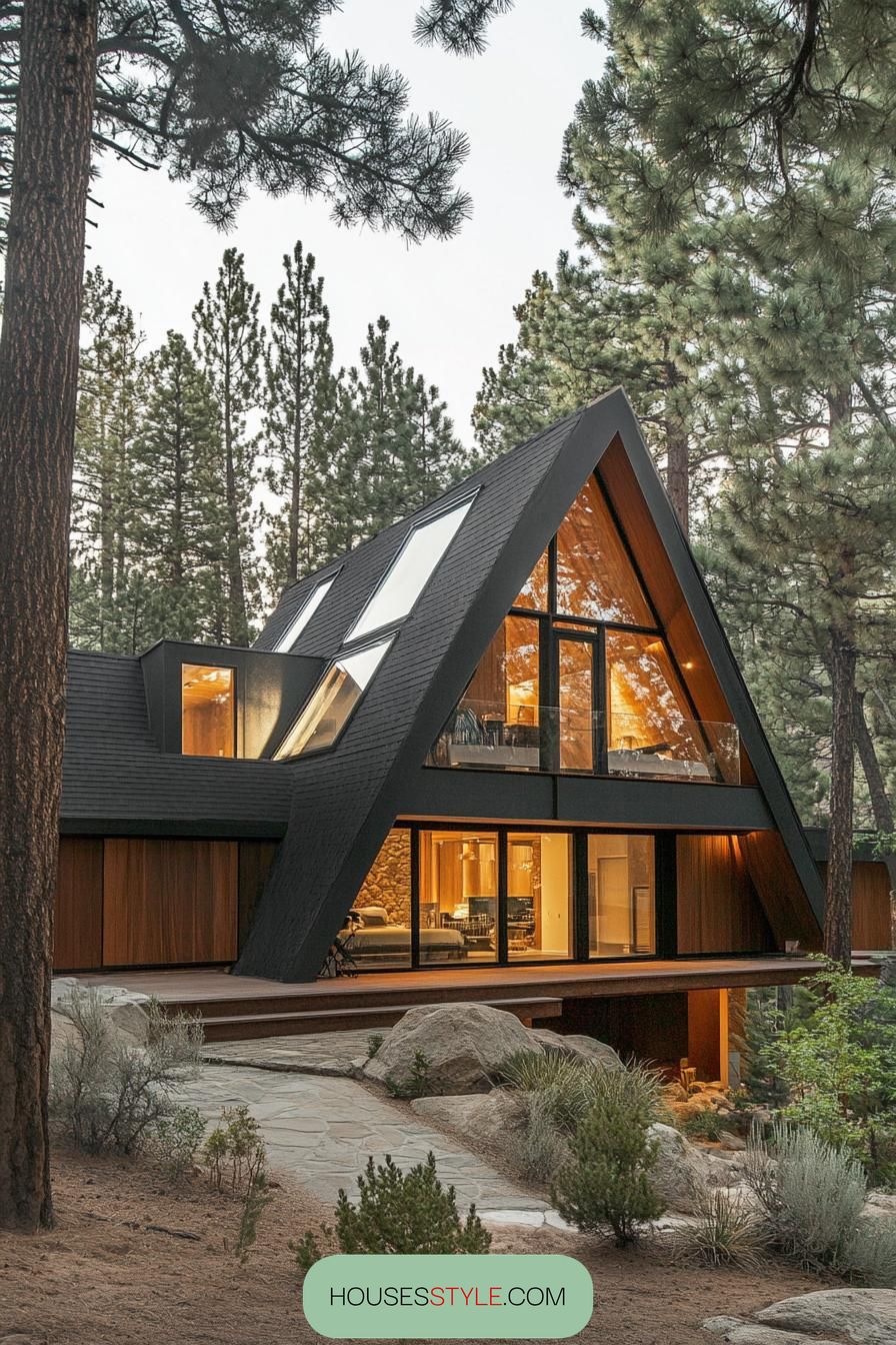 A-frame Cabin With Skylights