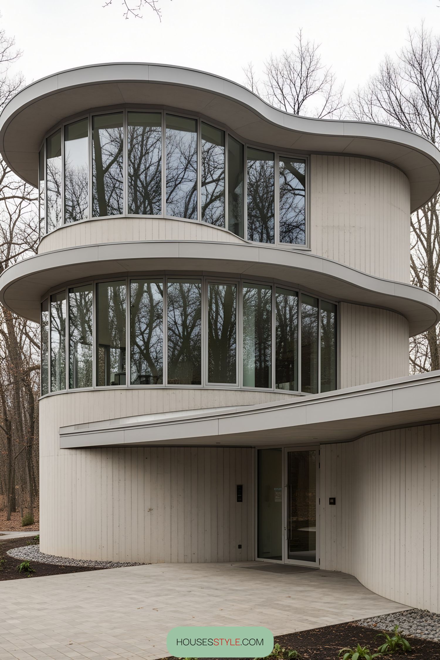 Curved Facade Moves With the Wind