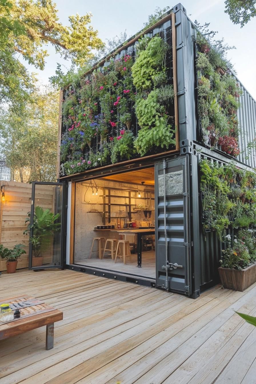 Upcycled Shipping Containers With Vertical Gardens - photo 2