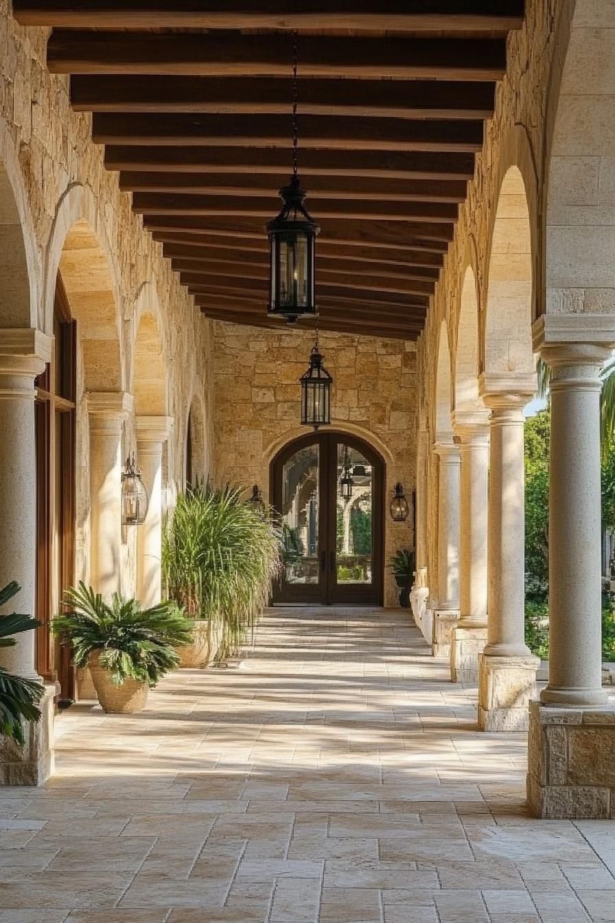 Grand Arches Define This Mediterranean Facade