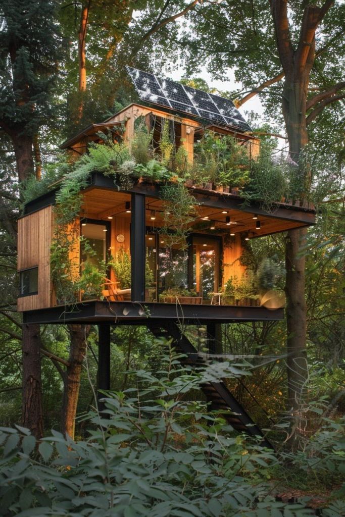 Solar-Powered Cabin With a Rooftop Garden - photo 2