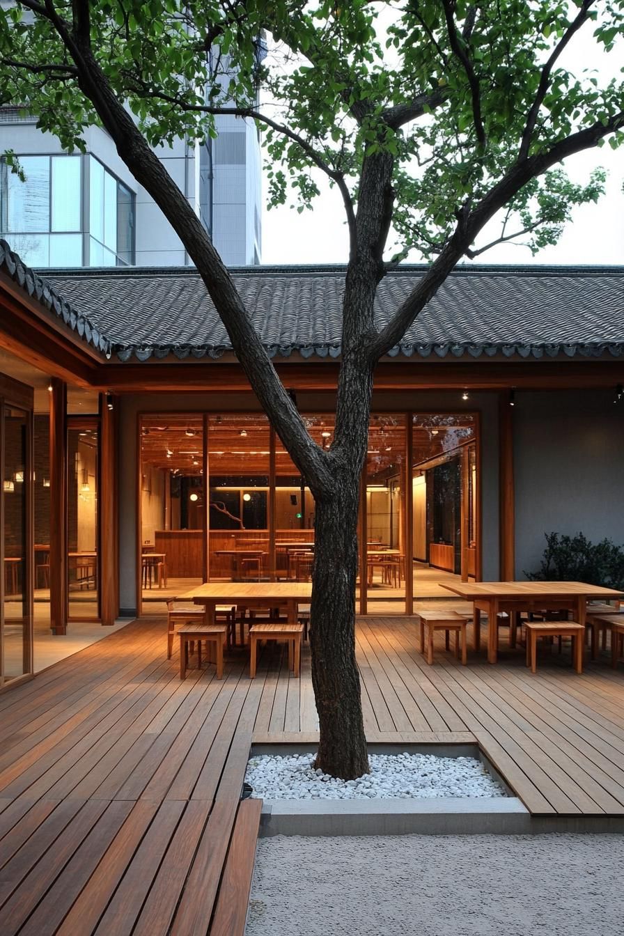 Water-Filled Zen Garden Courtyards