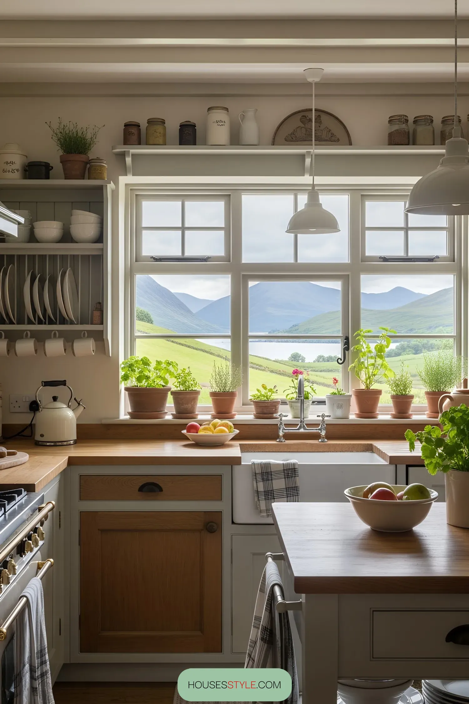 A Scottish Kitchen With Hillside Views
