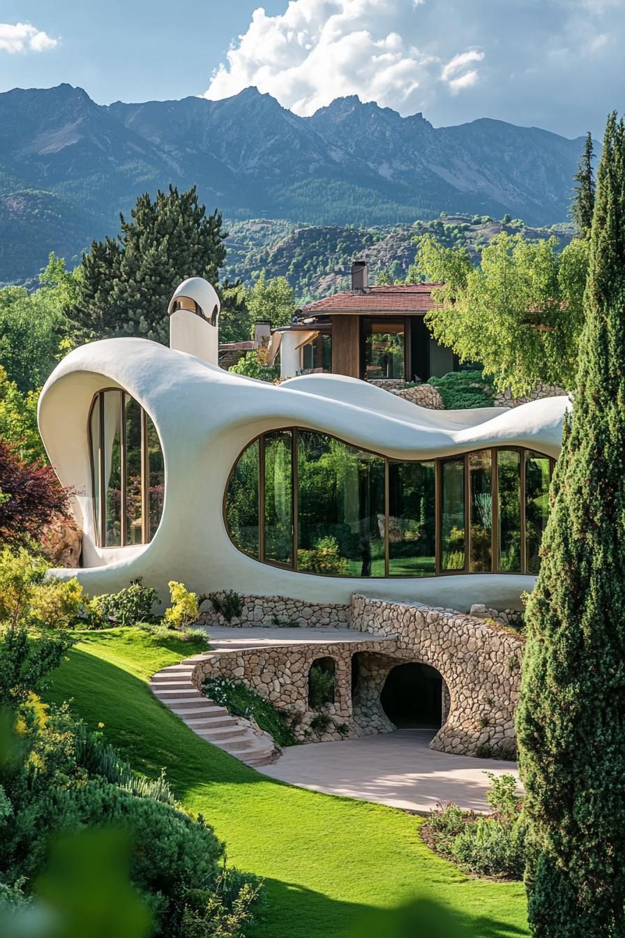 A Curvy Architectural Gem in the Hills