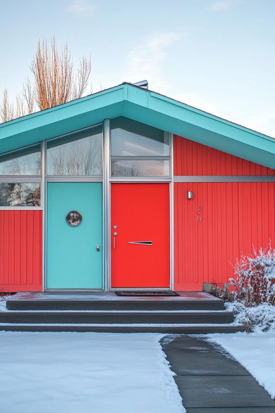 Bright Red and Aqua with Chrome Details