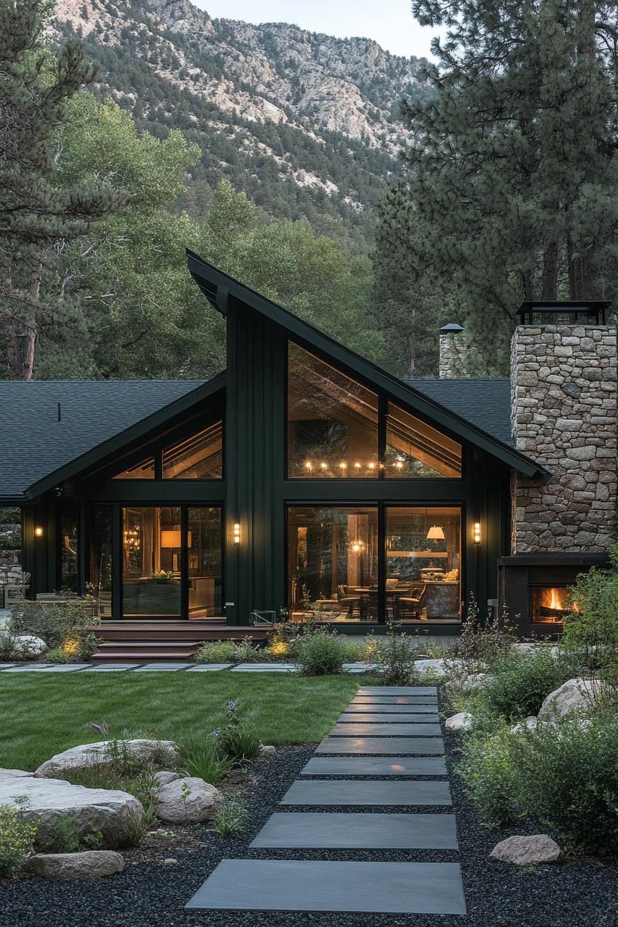 Dark Green Walls Over Natural Stone Base - photo 2
