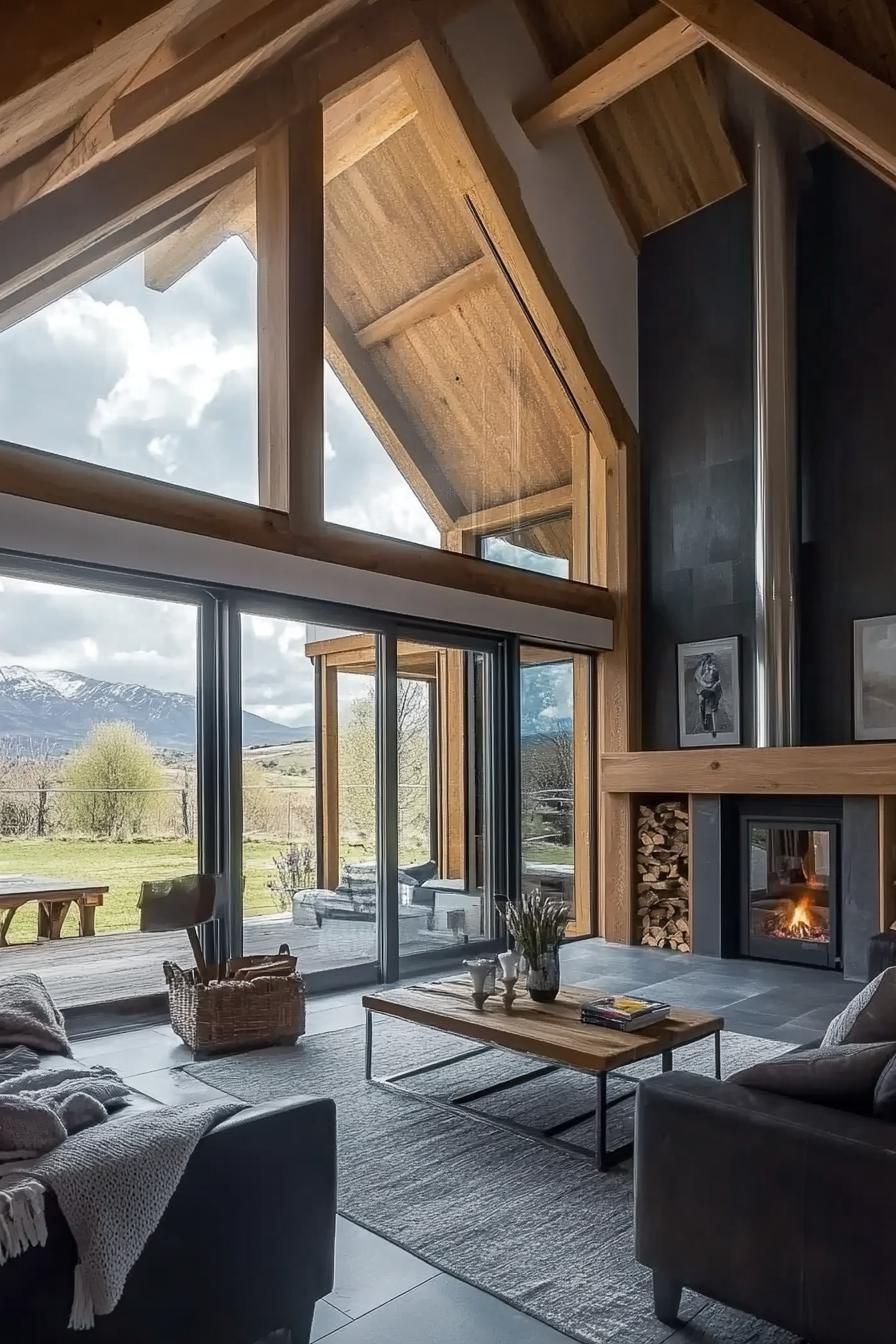 A Living Room Fireplace With Modern Style