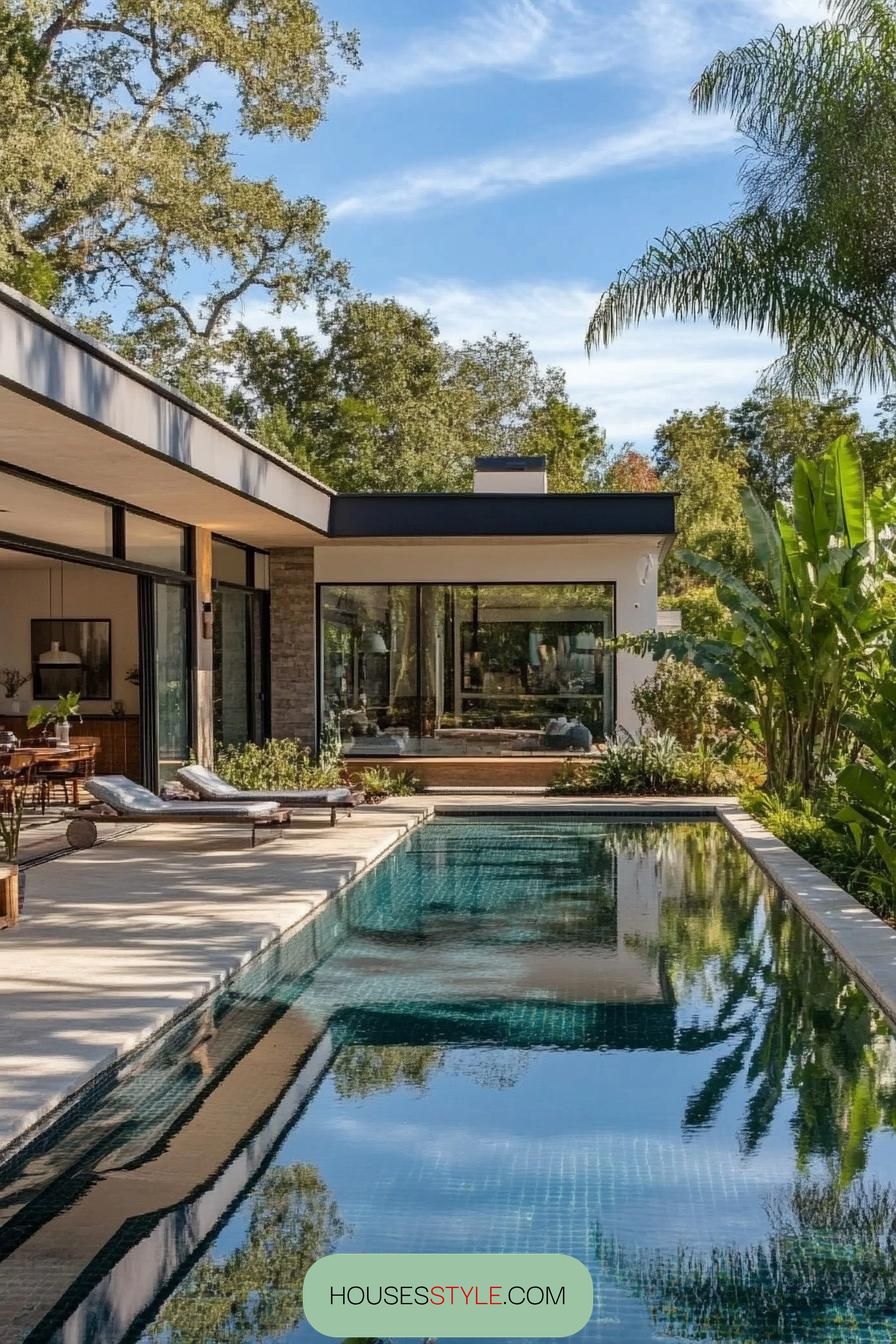 U-Shaped House Wrapped Around a Pool - photo 4