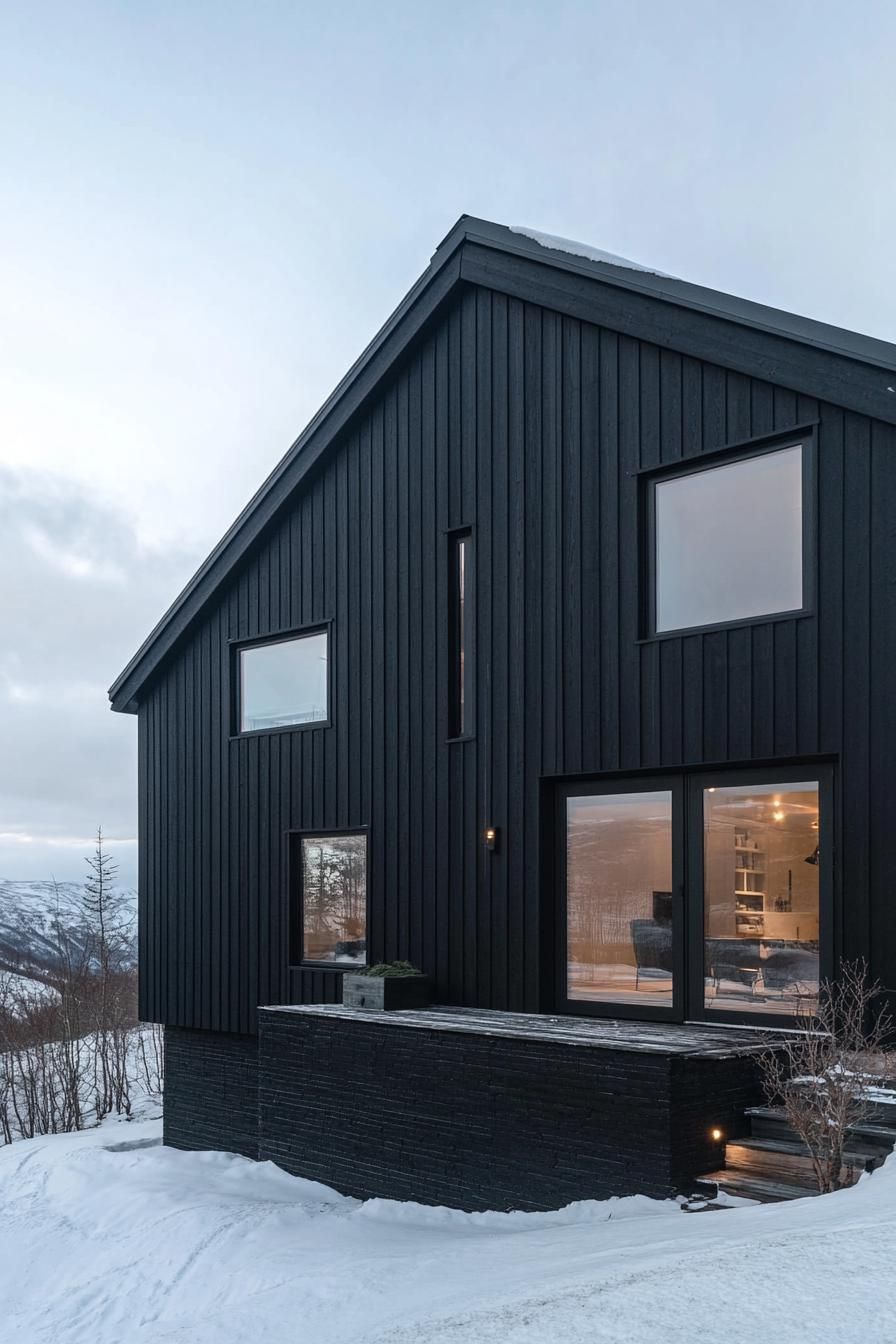 Ebony Brick Foundations With Black Wood Siding - photo 2