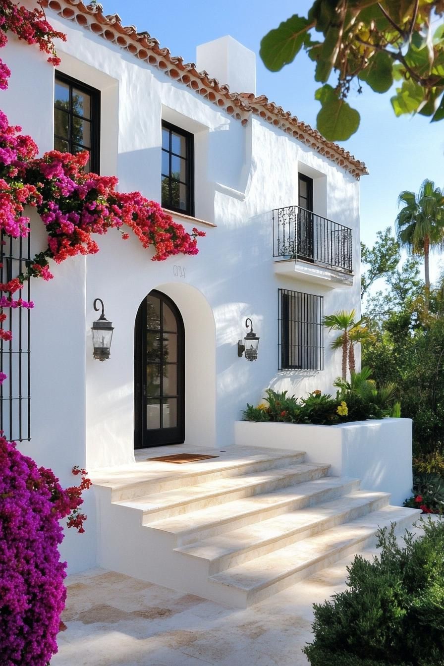 A Sunlit Spanish Villa Covered in Bougainvillea