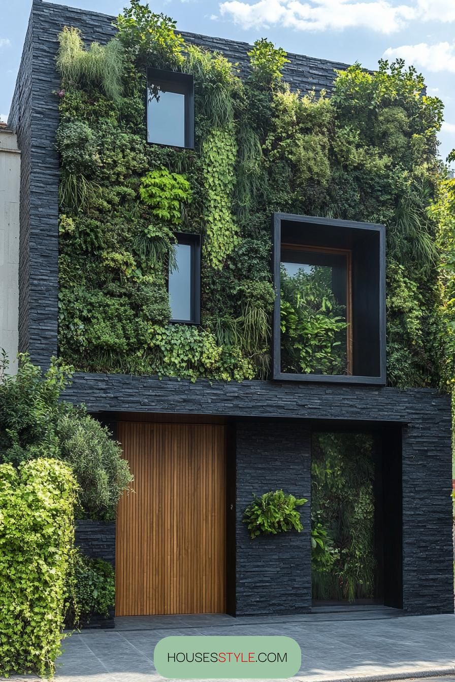 Textured Dark Stone and Lush Greenery - photo 4