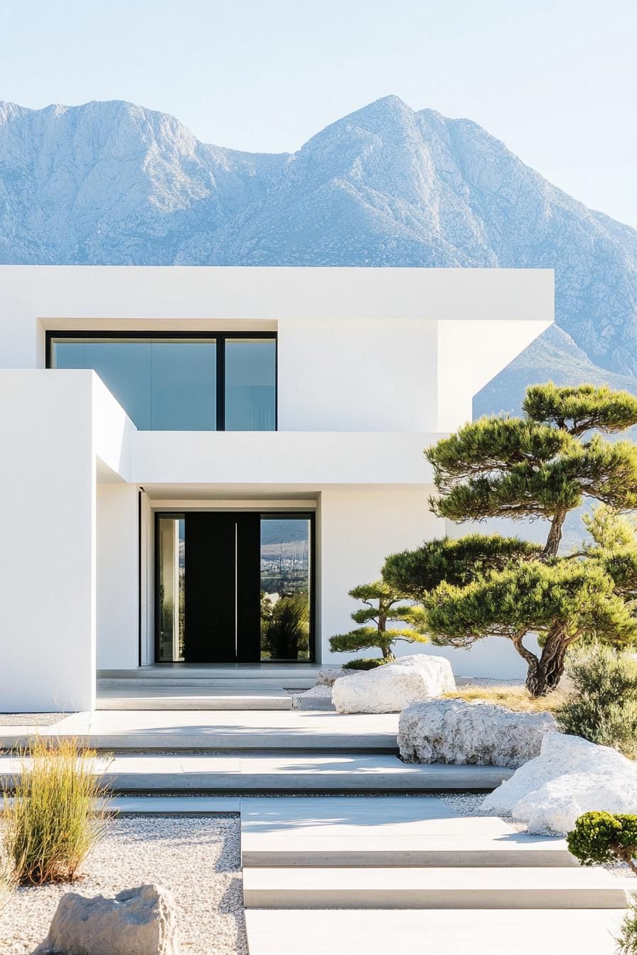 White Concrete Walls Paired With Bamboo Accents - photo 2