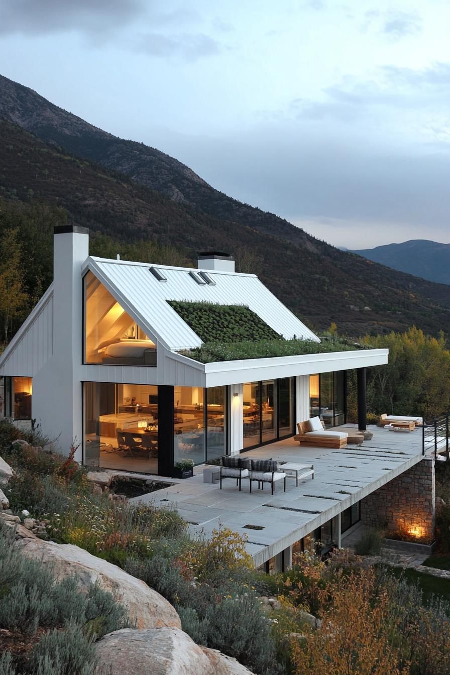 White Corrugated Metal with Green Roofs - photo 2