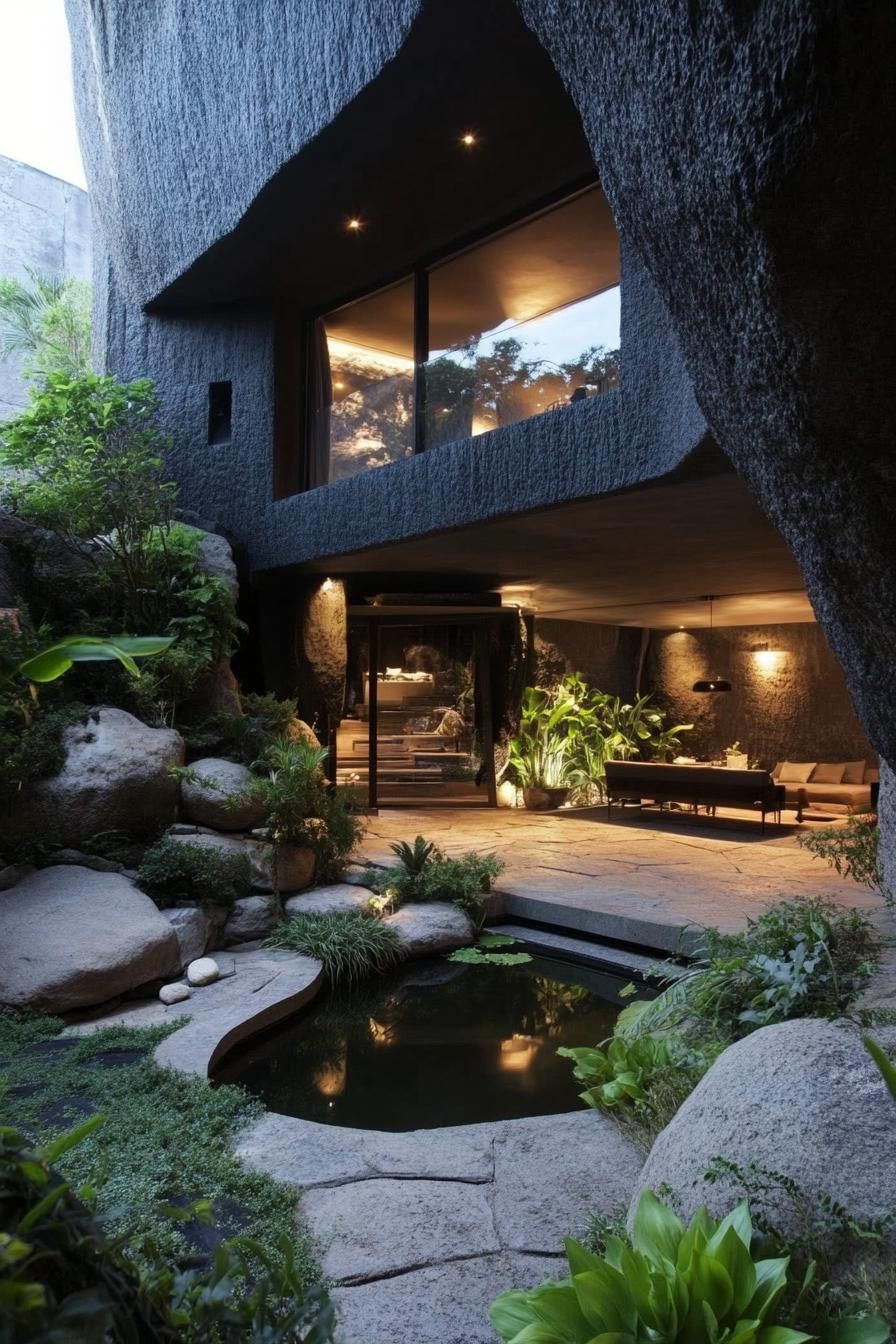 Cave-Inspired Luxury Living Space