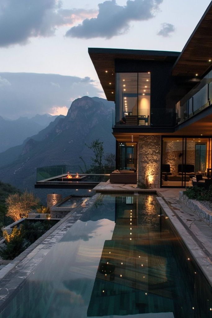 Infinity Pools with Mountain Range Views