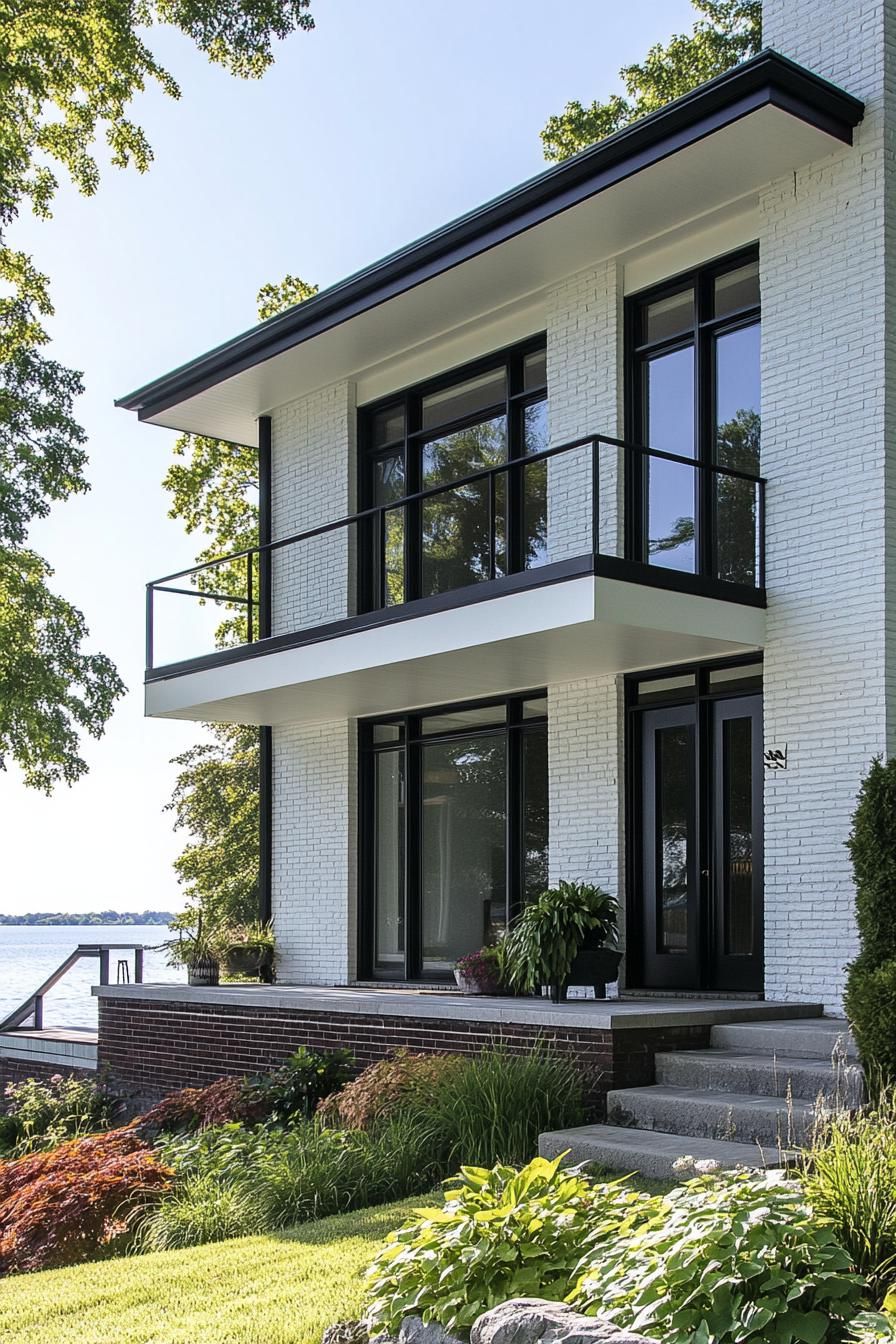 White Brick Paired With Natural Wood Details - photo 2
