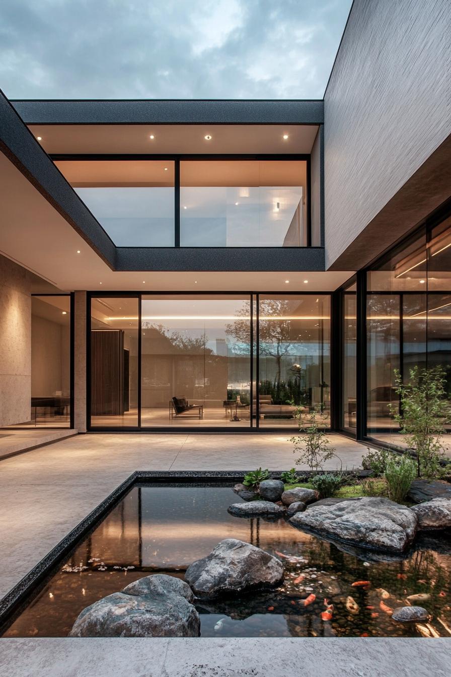 Sliding Doors That Open Onto a Koi Pond - photo 2