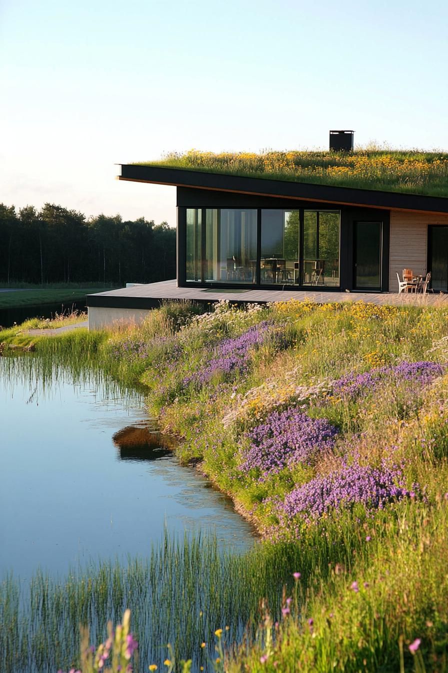 Green Roof Planted With Wildflowers - photo 3