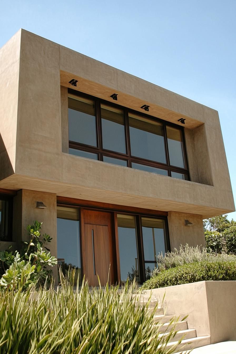 Earth-Toned Concrete With Geometric Windows - photo 3