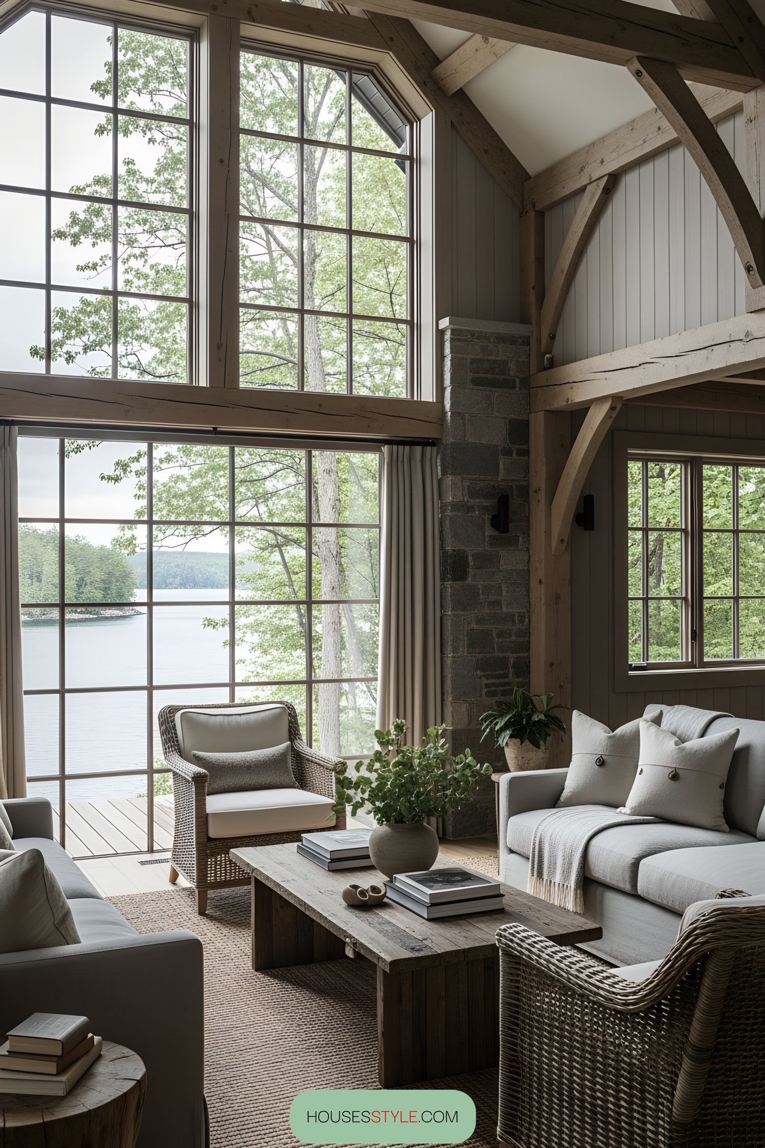 Modern Lake House Sanctuary Surrounded by Woods