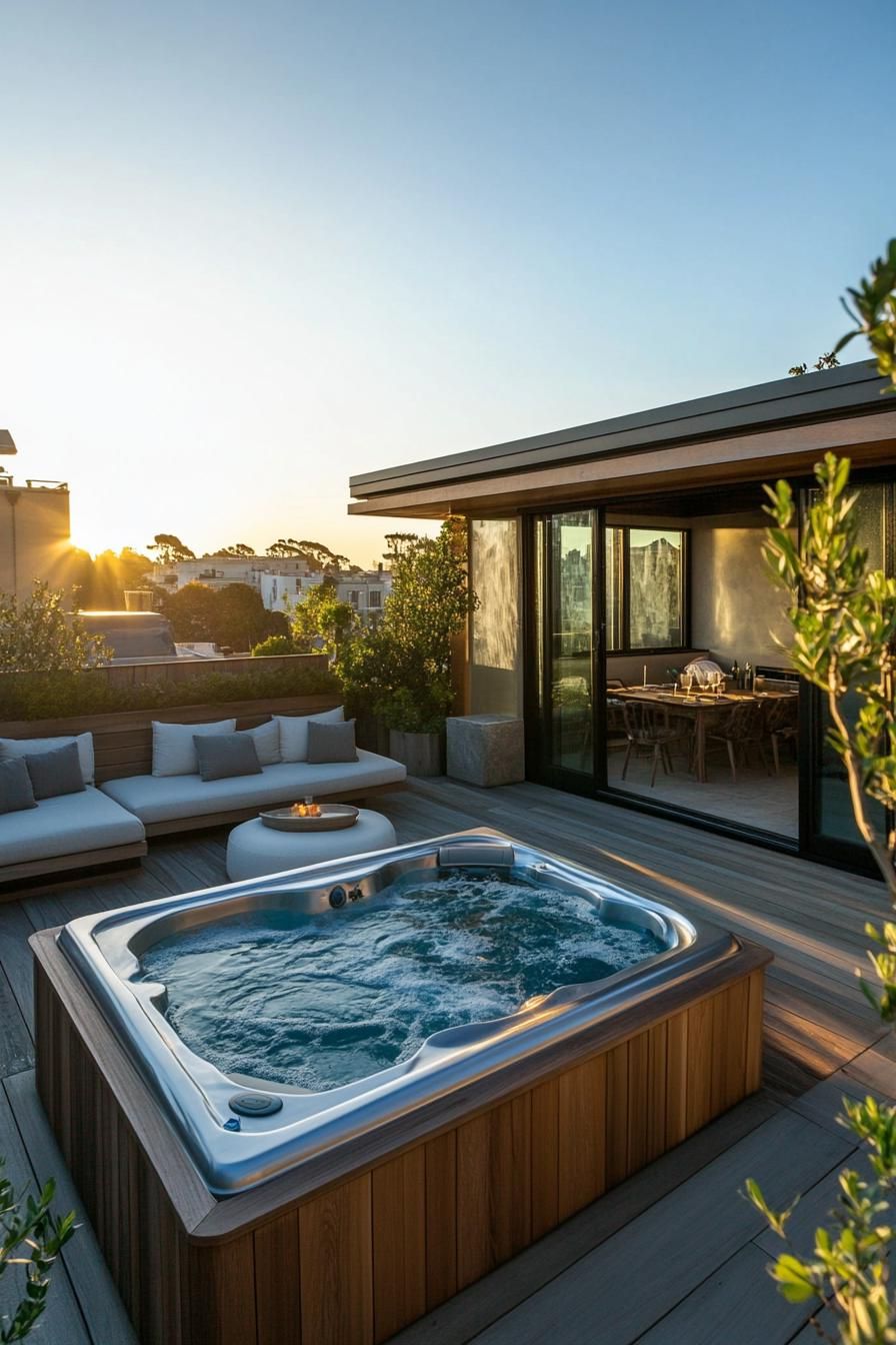 Private Rooftop Spa With Hot Tub and Sauna