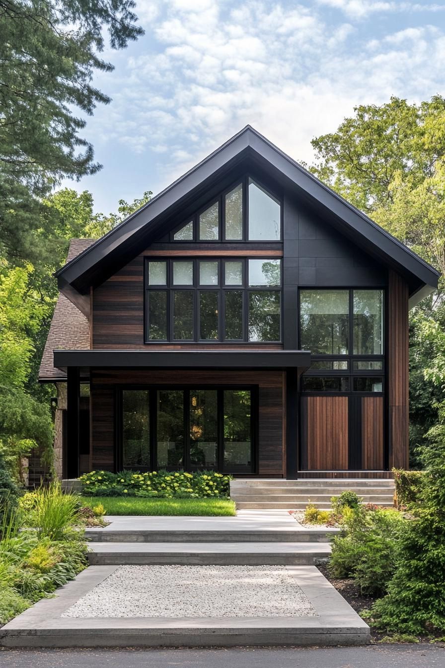 Dark Timber Siding With Crisp White Trim - photo 4