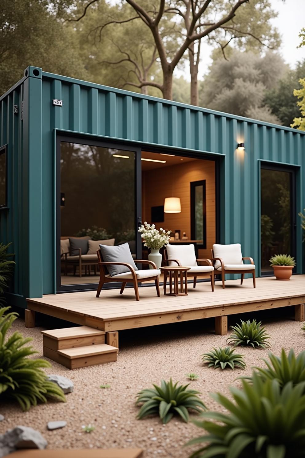 Chic Container Cottage Among the Trees