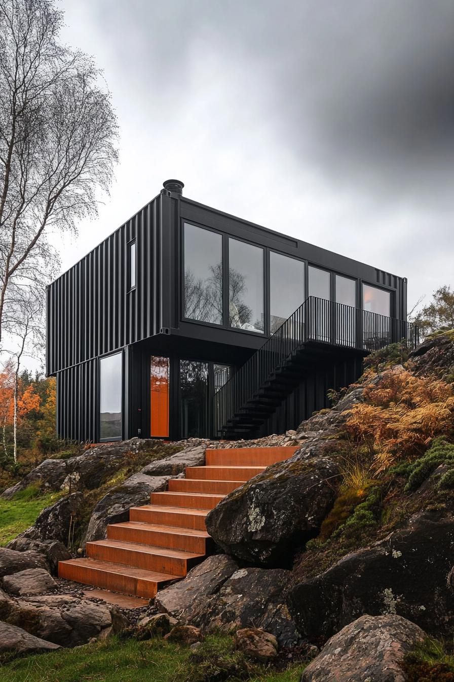 Black Shipping Container Home With Loft - photo 3