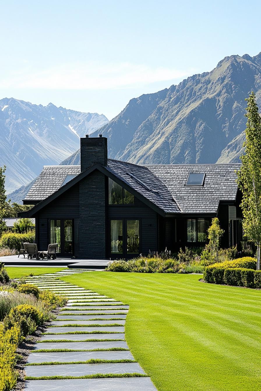 Obsidian Timber With Iron Railings