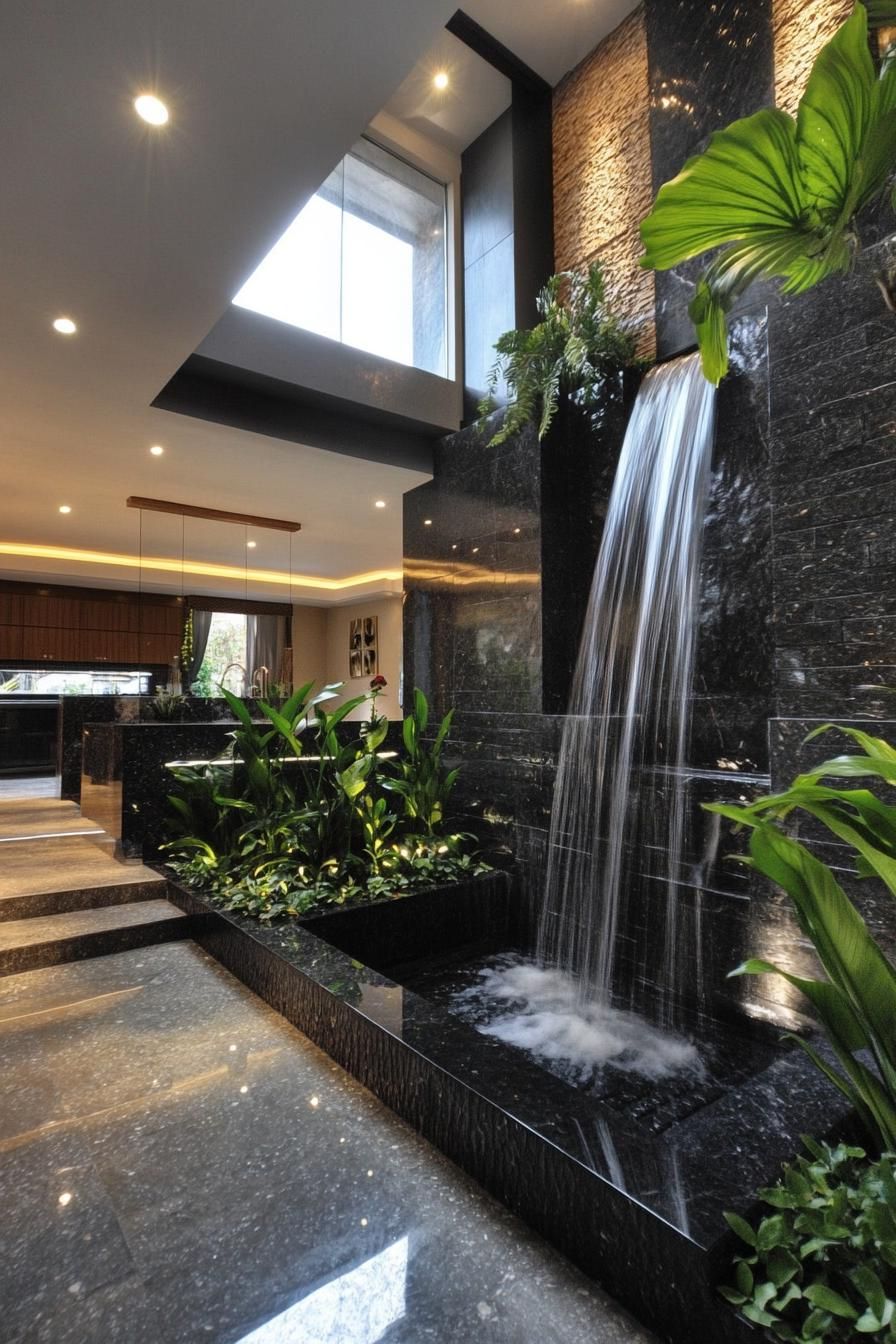 Mansion Featuring an Indoor Waterfall