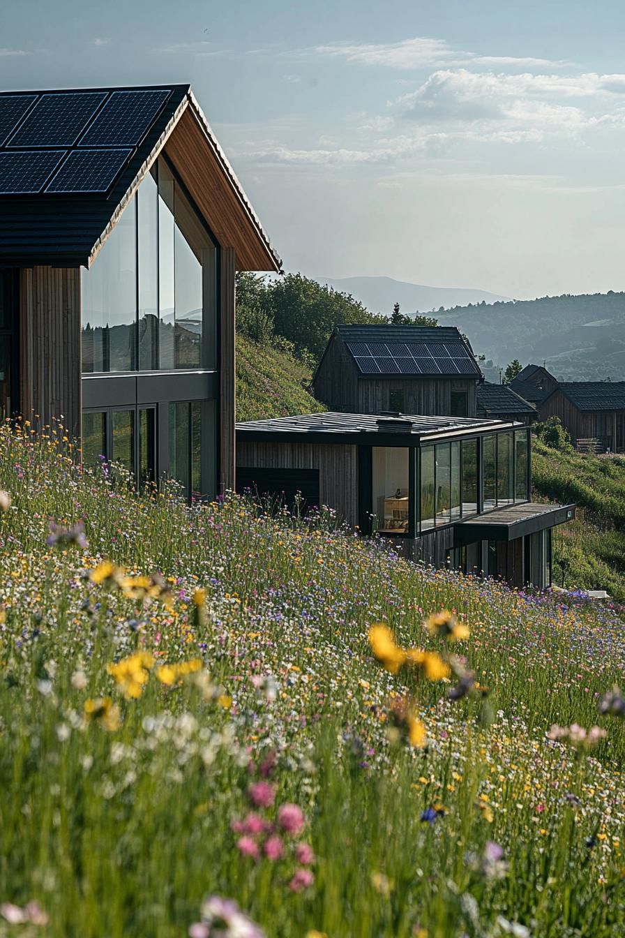 Eco House Built Into a Flowering Hillside