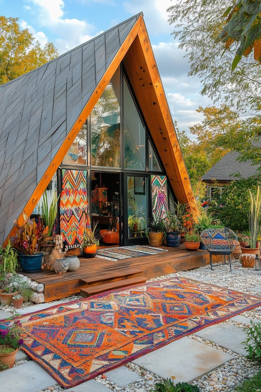 Geodesic Domes Covered in Colorful Textiles
