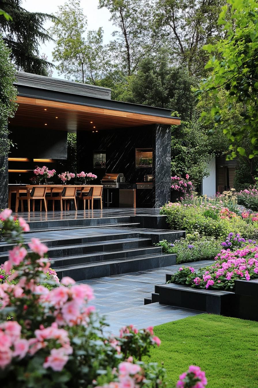 Sleek House Built Around a Garden