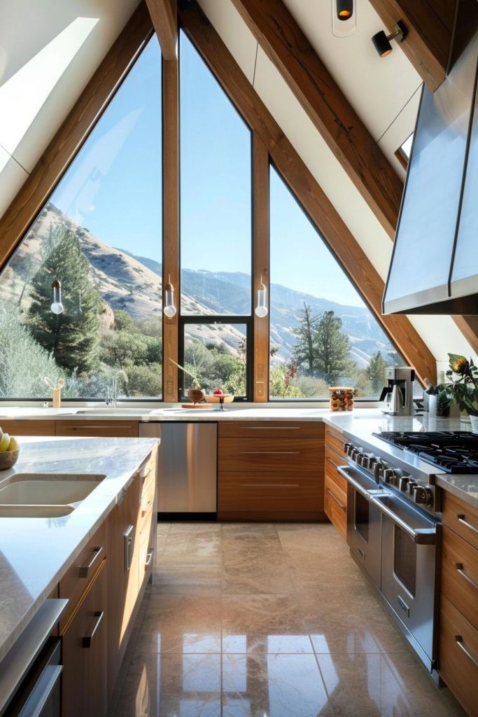 A-frame Windows in a Loft Space