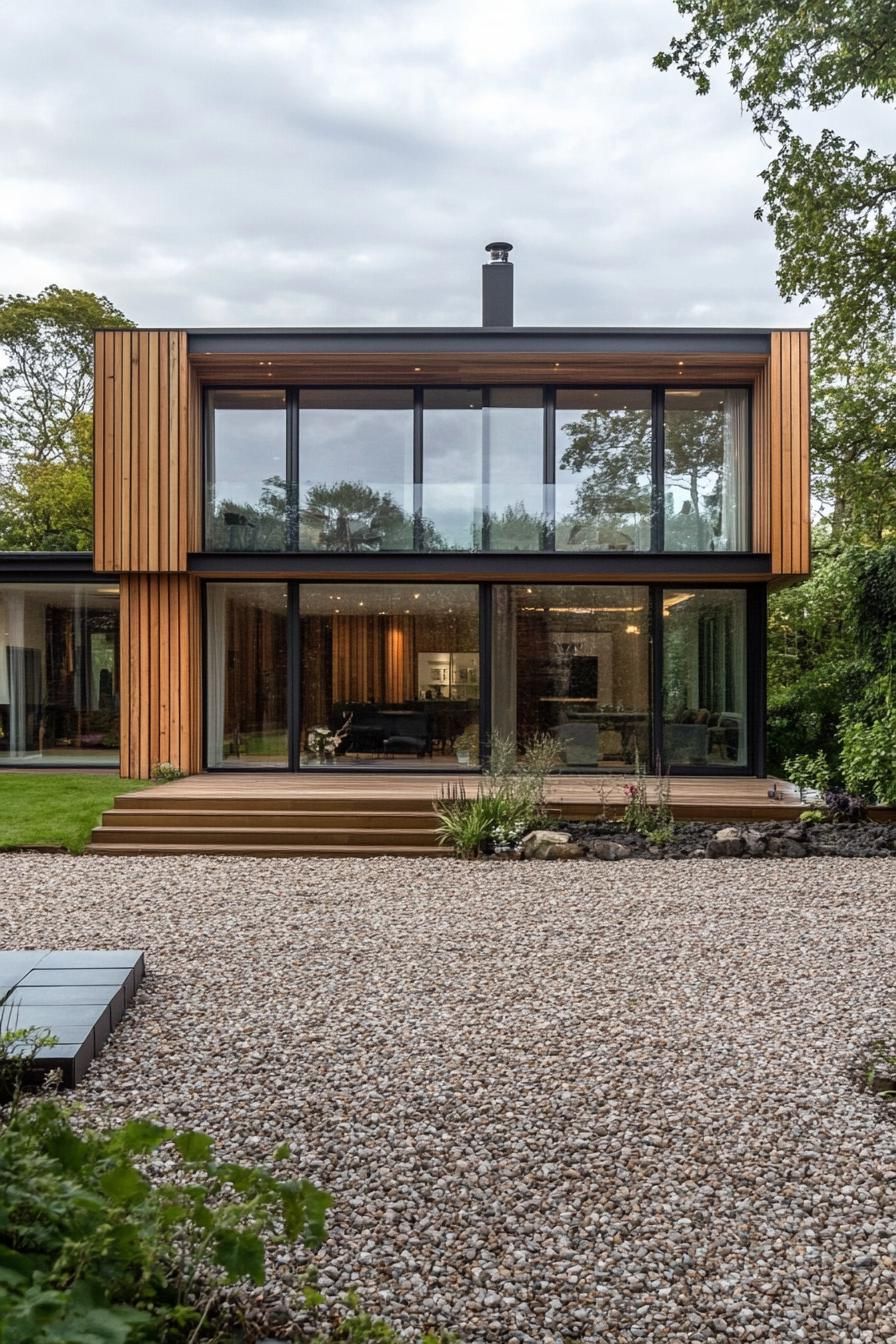 Vertical Cedar Siding Next to Oversized Glass Windows - photo 2