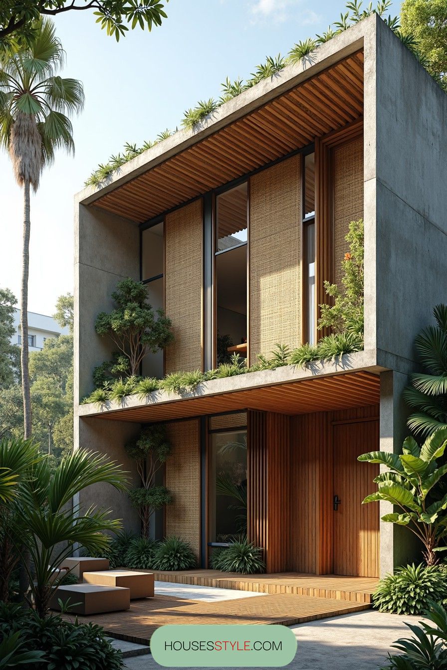 A Serene Tropical Concrete Box