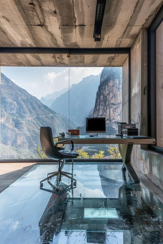 Cantilevered Office With Glass Flooring
