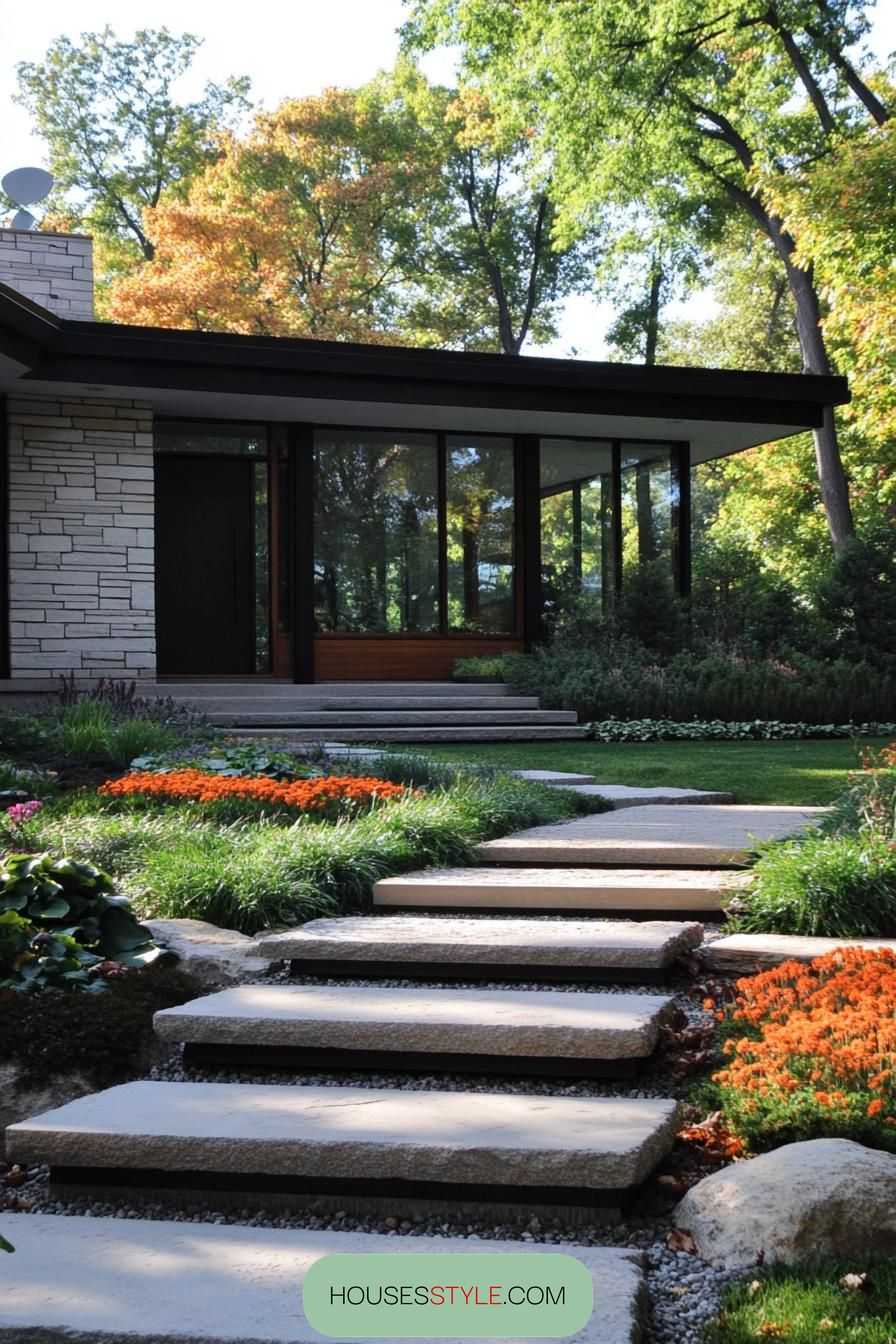 Symmetrical, Minimalist Landscaping