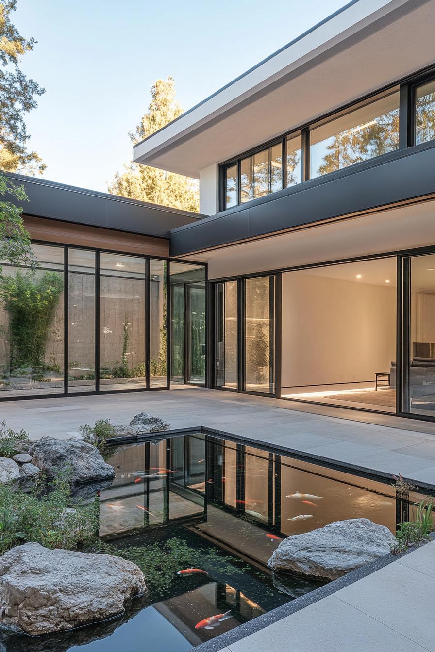 Sliding Doors That Open Onto a Koi Pond - photo 3