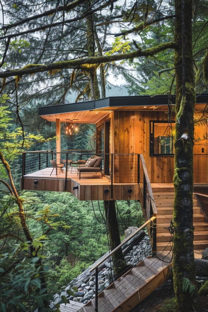 Cabins Built Among the Treetops