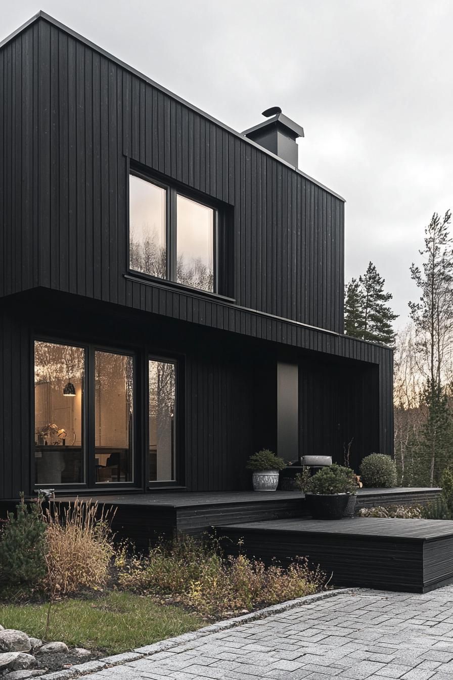 Ebony Brick Foundations With Black Wood Siding - photo 4