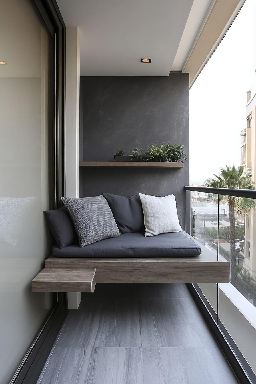 Minimalistic Balcony With Built-in Seating - photo 3
