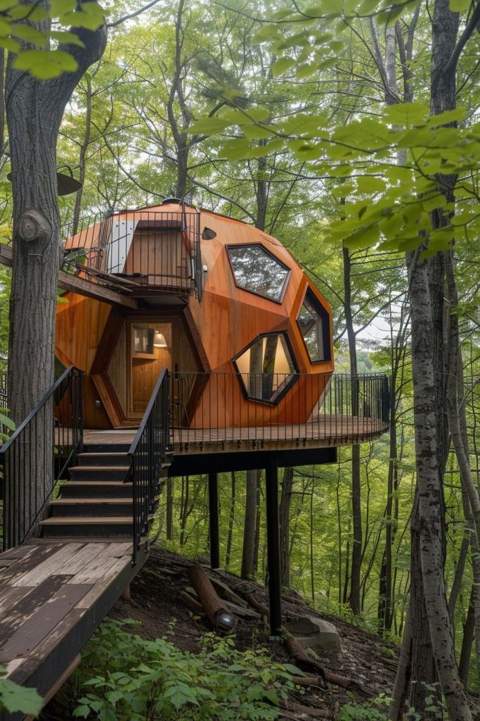 Geodesic Dome Treetop Cabin