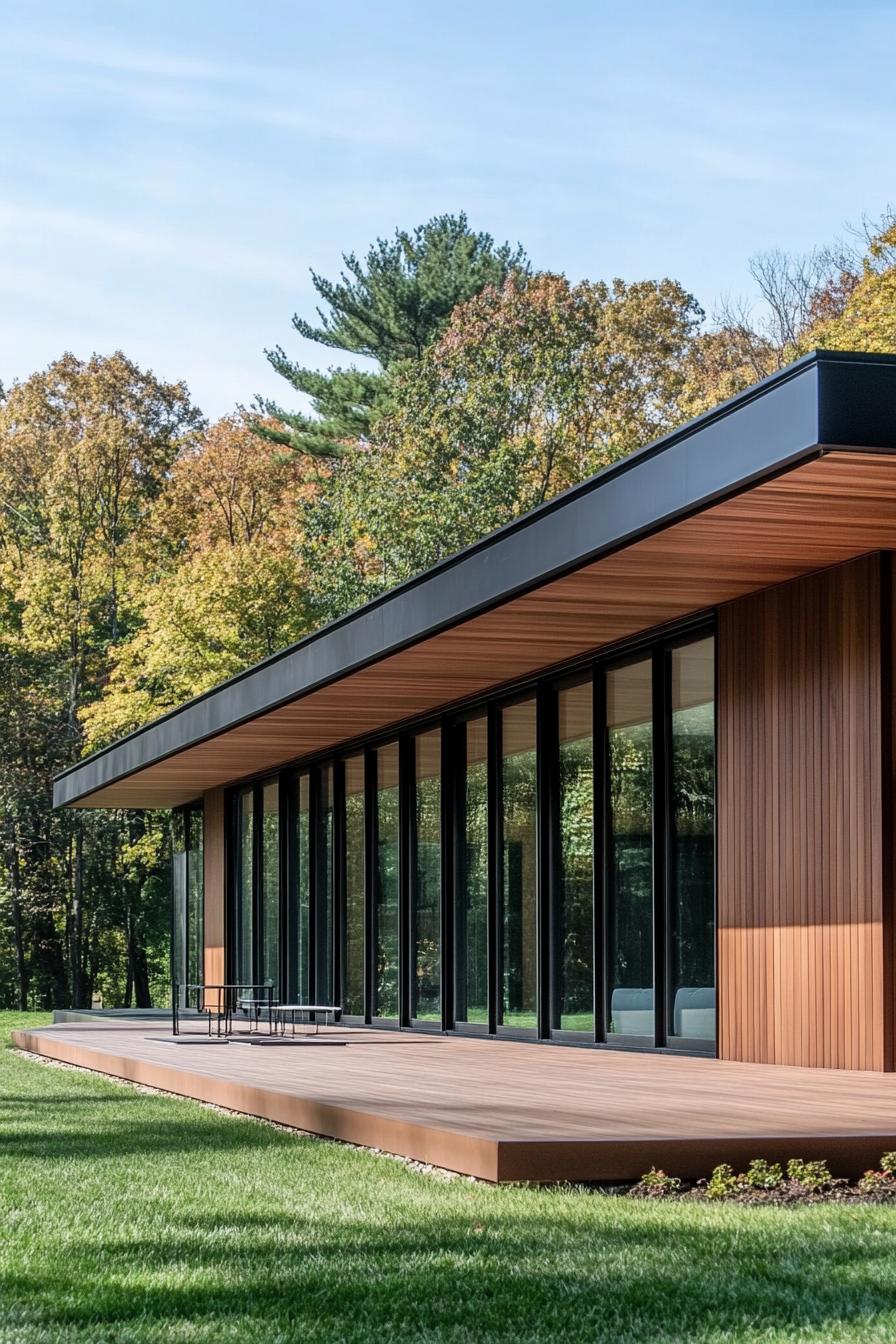 Glass Haven: Linear Woodland Wonder