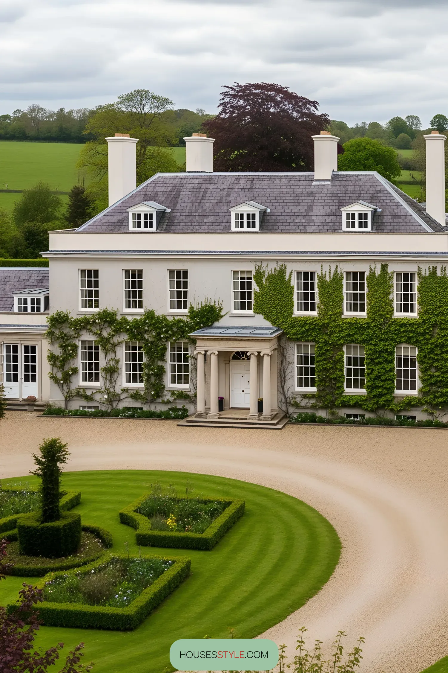 A Stone Manor Wrapped in Ivy