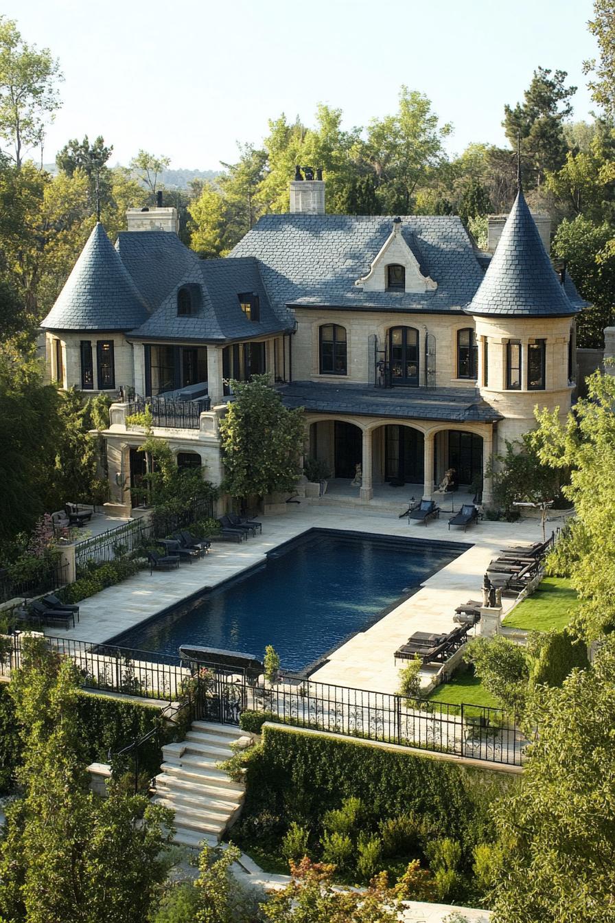 32) Castle-Style Mansion With Pool Views