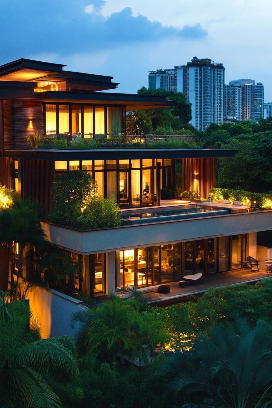 Lush Rooftop Gardens and Terraces