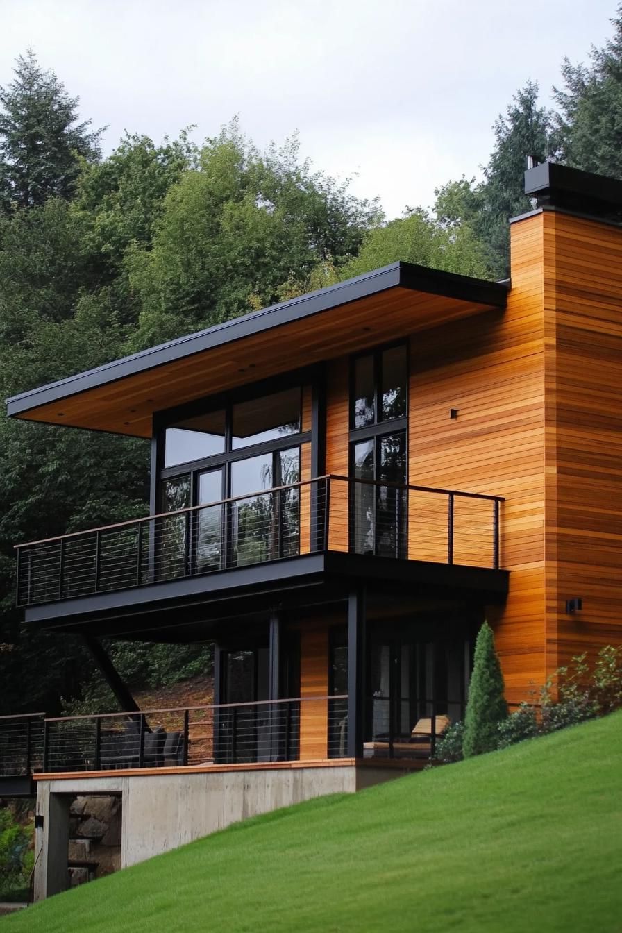 Horizontal Wood Siding Paired With Black Steel - photo 4