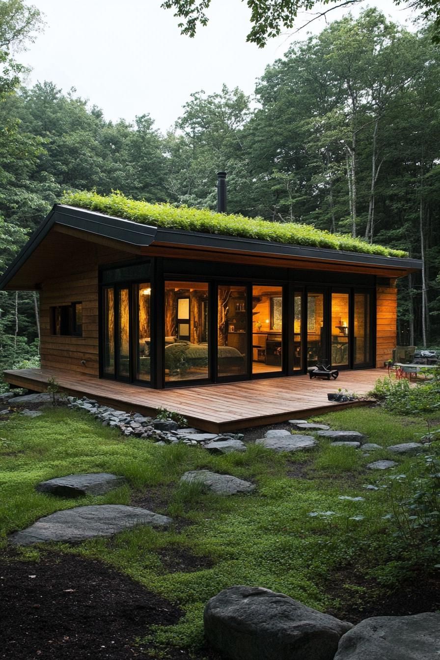 Log Cabin Topped With A Living Roof - photo 4