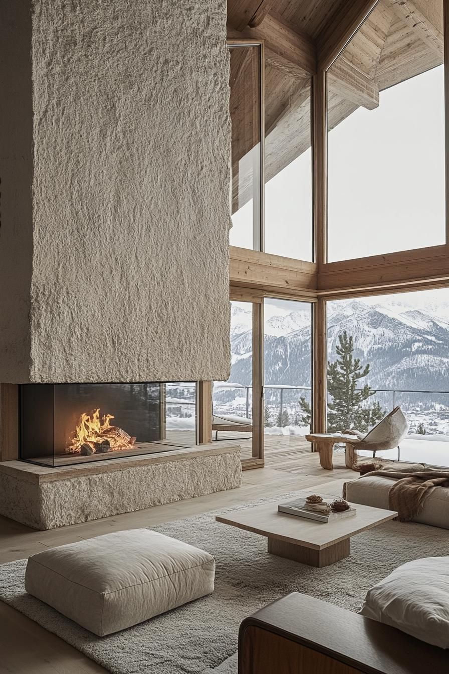 Modern Chalet With a Double-Sided Stone Fireplace - photo 3